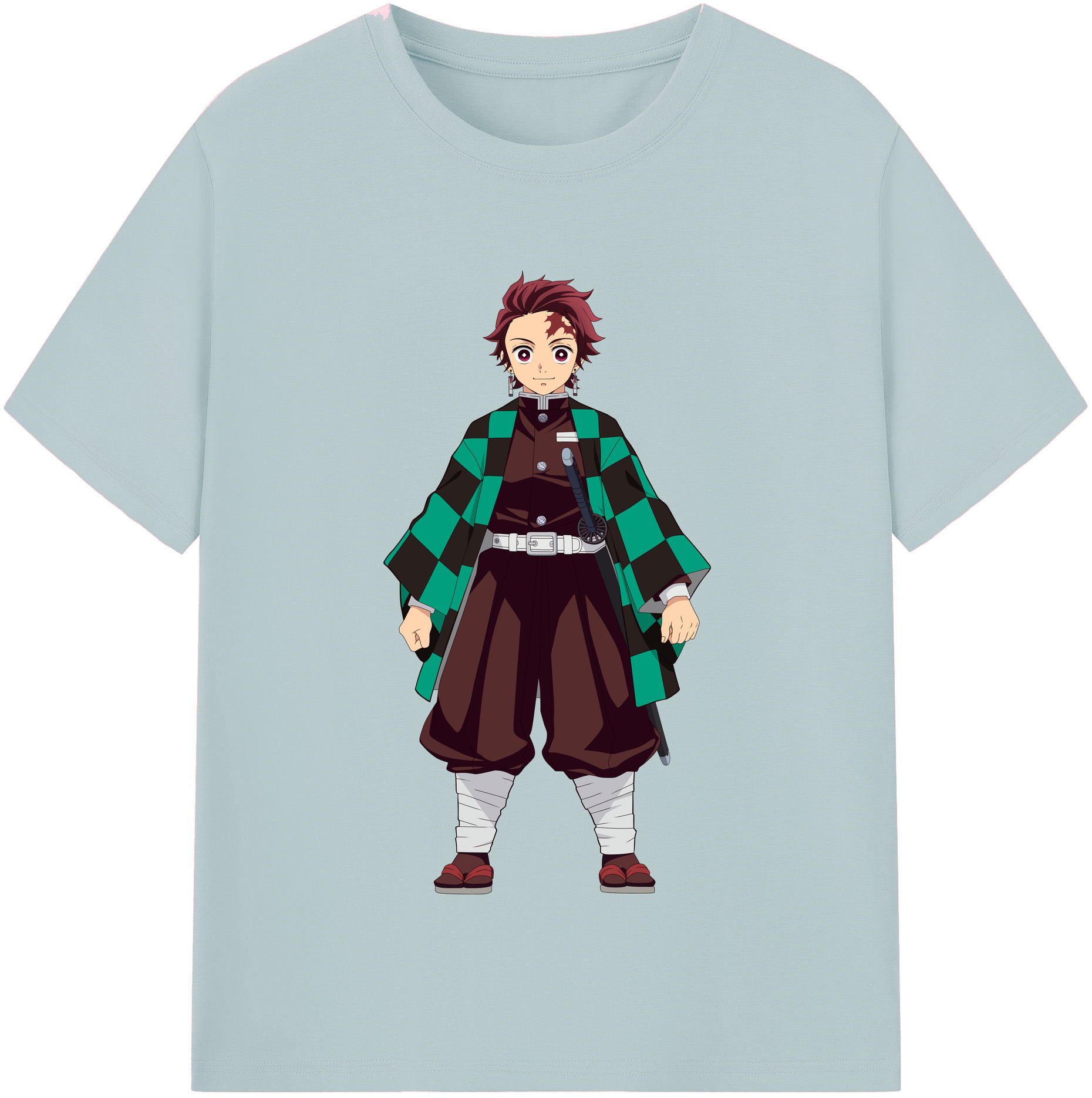 （画像用） 鬼滅の刃 竈門 炭治郎／かまど たんじろう Kamado Tanjirou 綿100％半袖Tシャツ（フロントプリント）